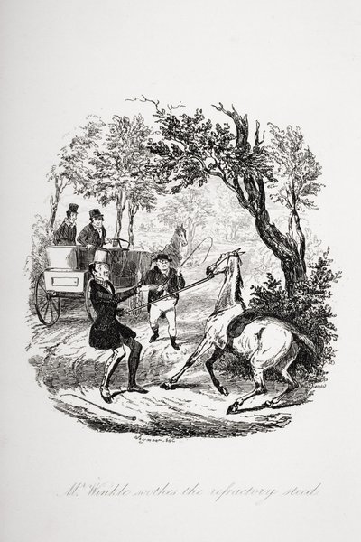 Mr. Winkle Soothes the Refractory Steed, illustration from 